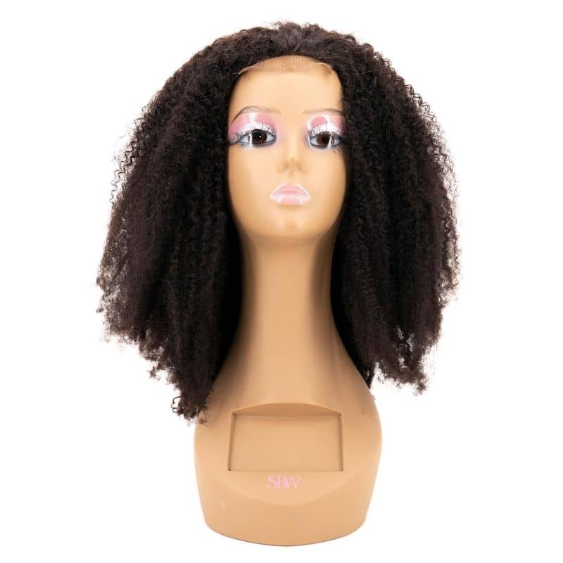 100% Human Hair Afro Kinky Transparent Closure Wig
