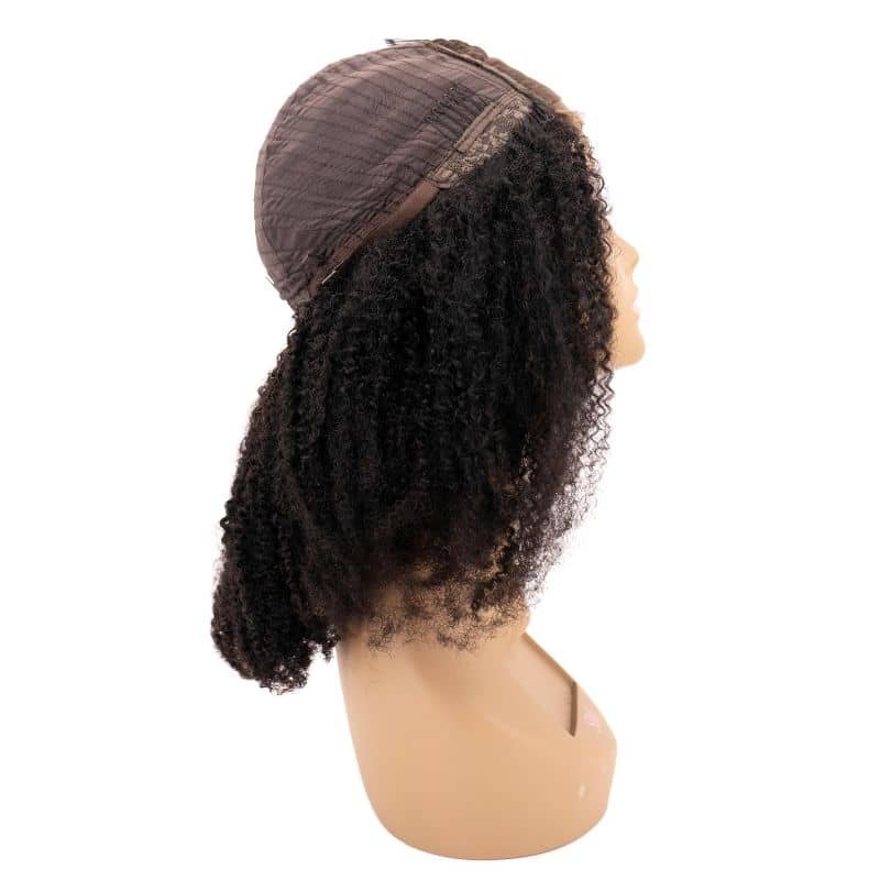 100% Human Hair Afro Kinky Transparent Closure Wig