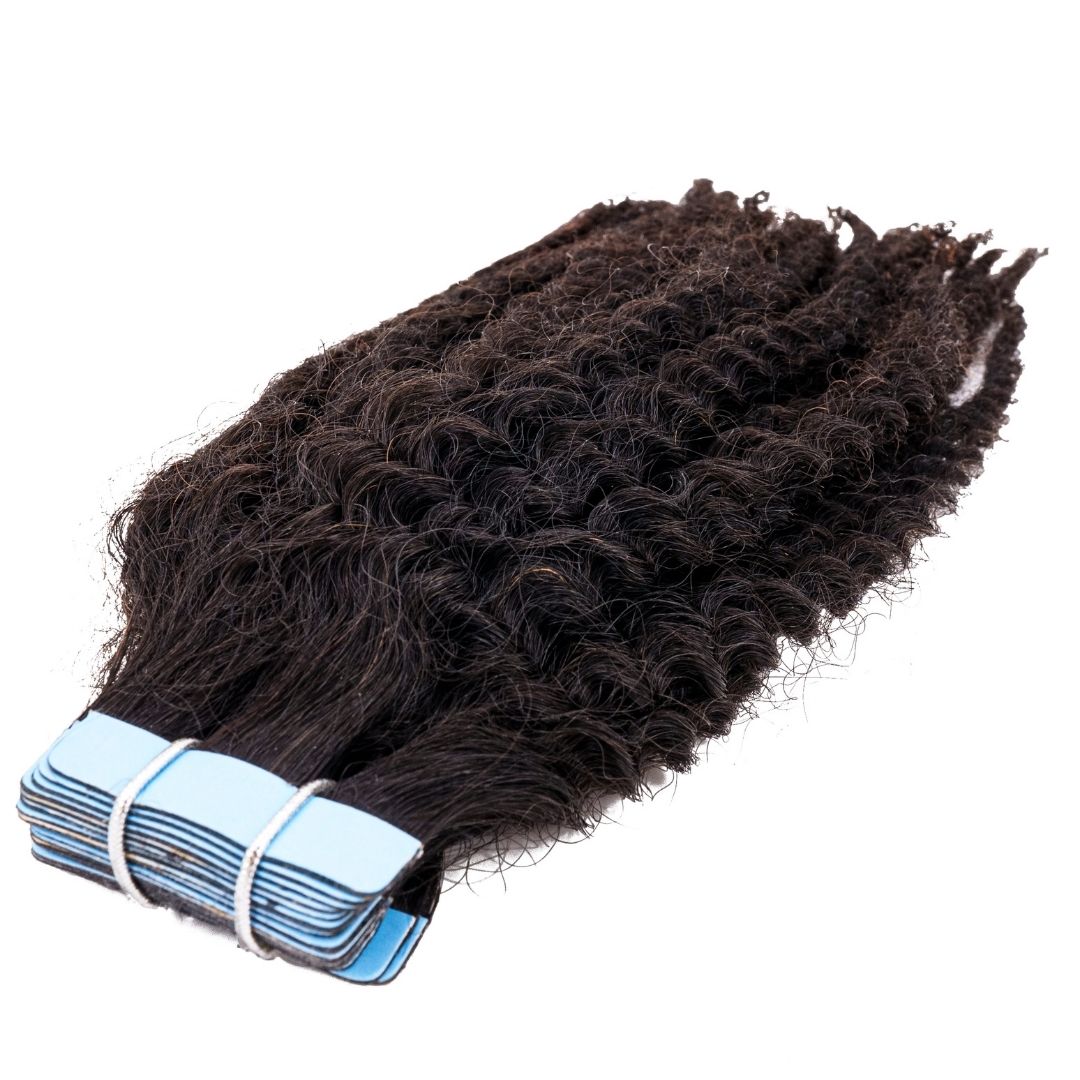 Brazilian Afro Kinky Coily Human Hair Tape-In Extensions