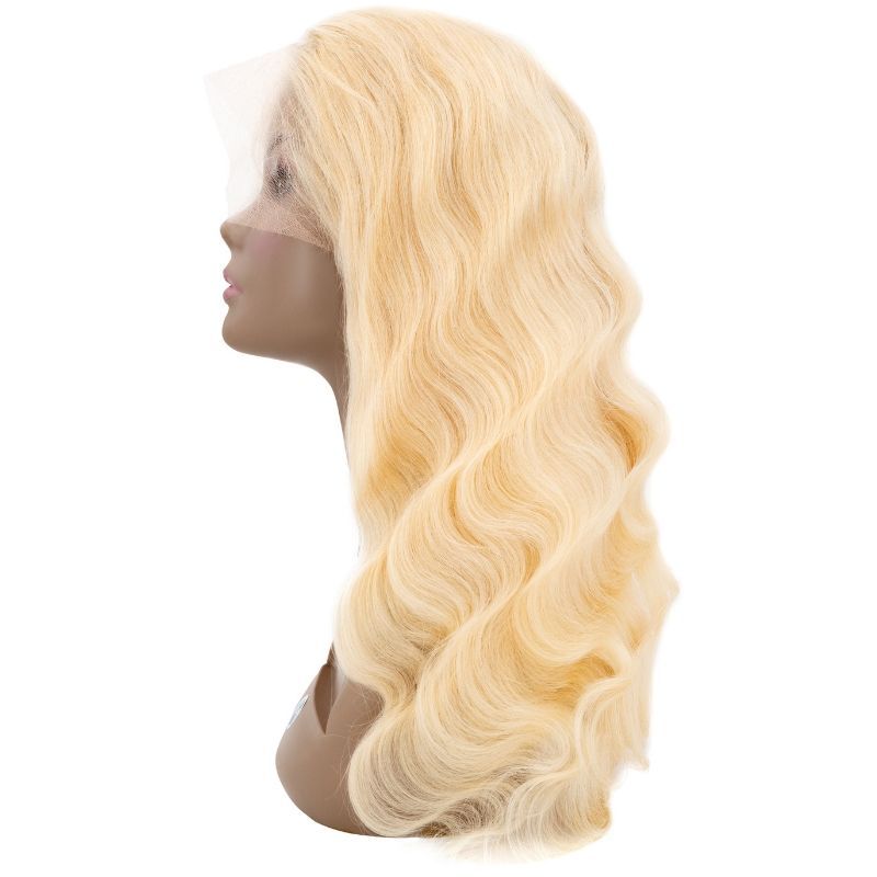 100% Human Hair Transparent Lace Wig on a Mannequin